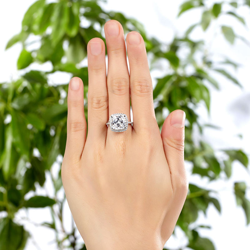 925 Sterling Silver Wedding Ring 5 Carat Diamond - View 7 | SelinJewels