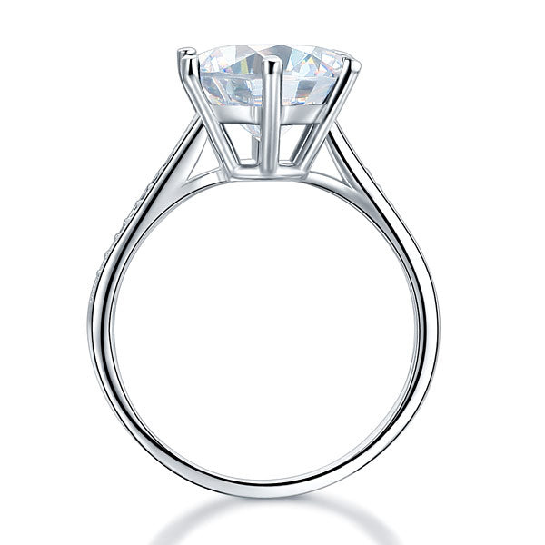 925 Sterling Silver Wedding Ring 3 Carat Diamond - View 8 | SelinJewels