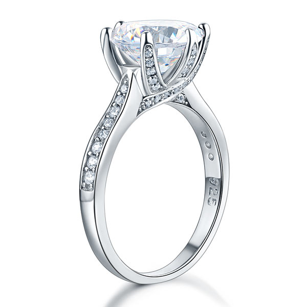 925 Sterling Silver Luxury Wedding Ring 3 Carat - View 3 | SelinJewels