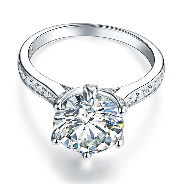 925 Sterling Silver Luxury Wedding Ring 3 Carat - View 4 | SelinJewels