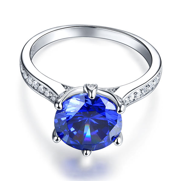 925 Sterling Silver Luxury Ring Blue Tanzanite - View 4 | SelinJewels