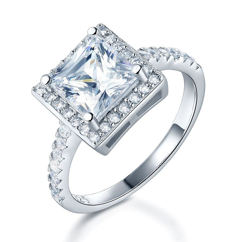 1.5 Ct Princess Simulated Diamond 925 Sterling Silver Wedding Anniversary Ring | SelinJewels