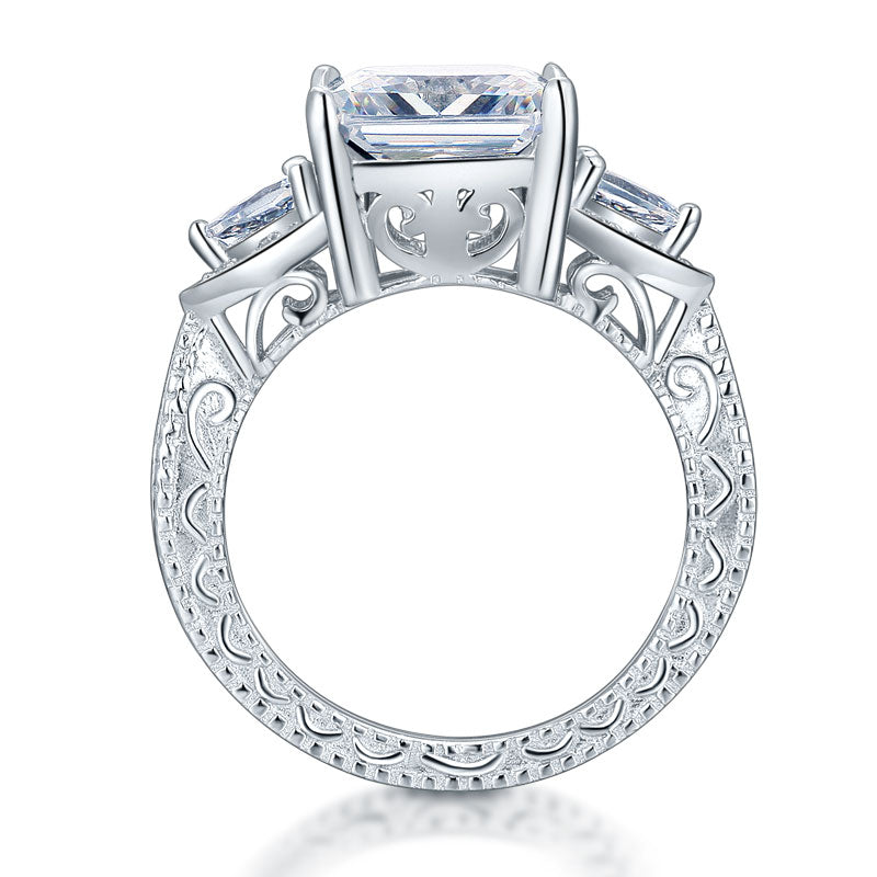 Luxury Vintage Engagement Ring 4 Ct Diamond - View 5 | SelinJewels