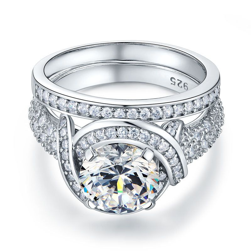 Luxury Vintage Wedding Anniversary Ring Set - View 3 | SelinJewels