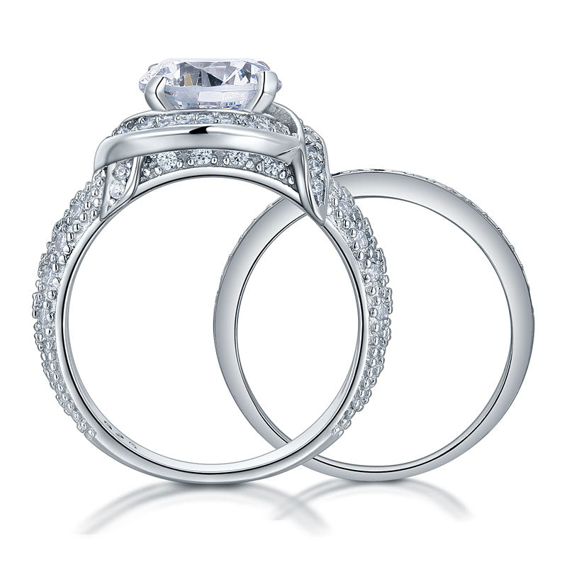 Luxury Vintage Wedding Anniversary Ring Set - View 4 | SelinJewels