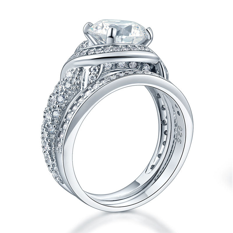 Luxury Vintage Wedding Anniversary Ring Set - View 5 | SelinJewels