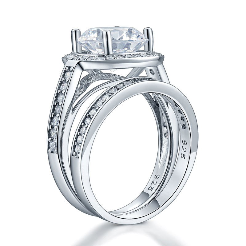 Luxury Promise Engagement Ring Set 3.5 Ct Vintage - View 3 | SelinJewels