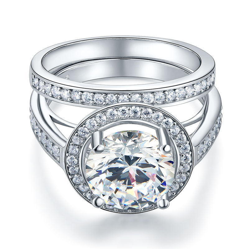 Luxury Promise Engagement Ring Set 3.5 Ct Vintage - View 4 | SelinJewels