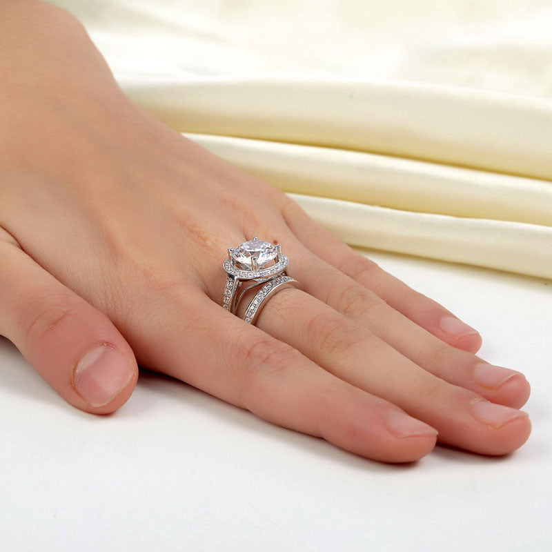 Luxury Promise Engagement Ring Set 3.5 Ct Vintage - View 6 | SelinJewels