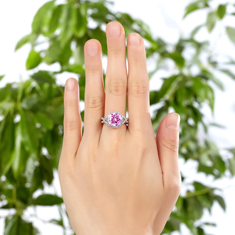3 Carat Fancy Pink Diamond Luxury Wedding Ring - View 2 | SelinJewels