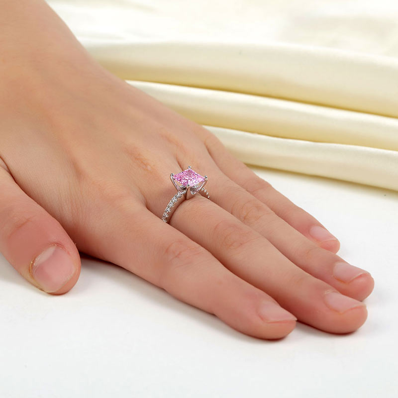 1.5 Ct Fancy Pink Diamond Wedding Ring - View 2 | SelinJewels