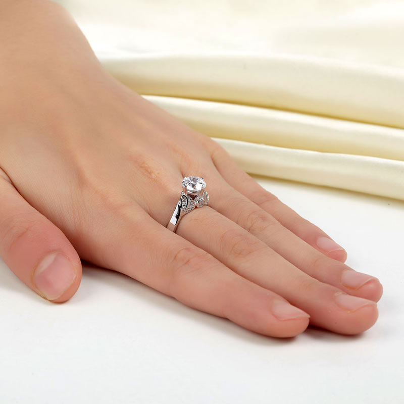 925 Sterling Silver Wedding Promise Anniversary Ring 1.25 Ct Simulated Diamond Jewelry