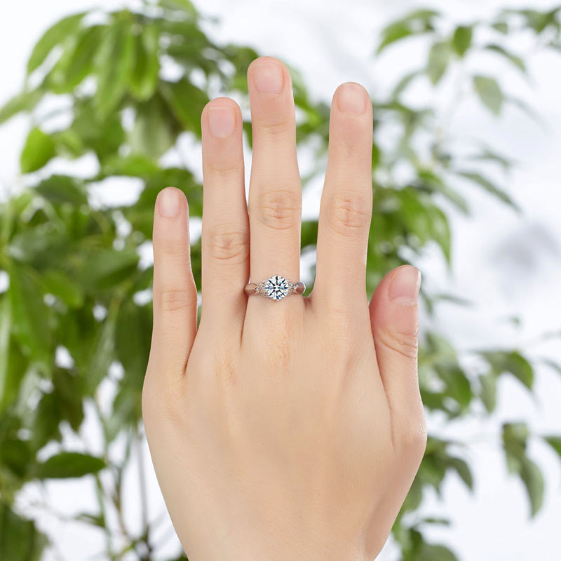 925 Sterling Silver Wedding Promise Ring 1.25 Ct - View 3 | SelinJewels
