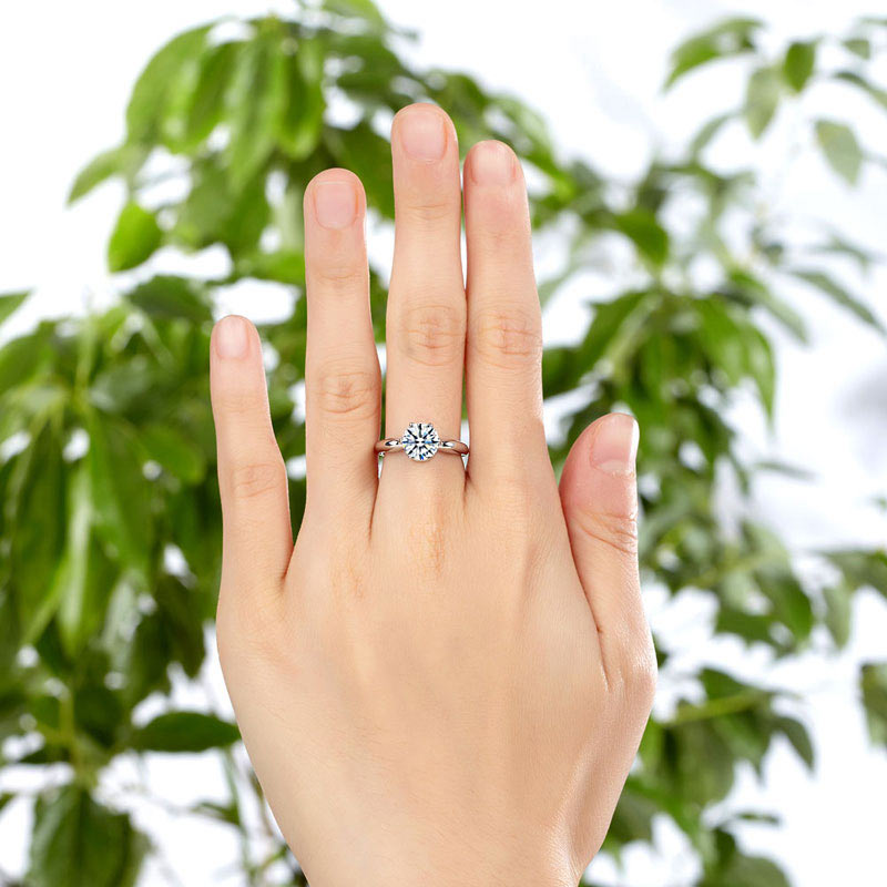 6 Claws Crown 925 Sterling Silver Wedding Promise Anniversary Ring 1.25 Ct Simulated Diamond Jewelry