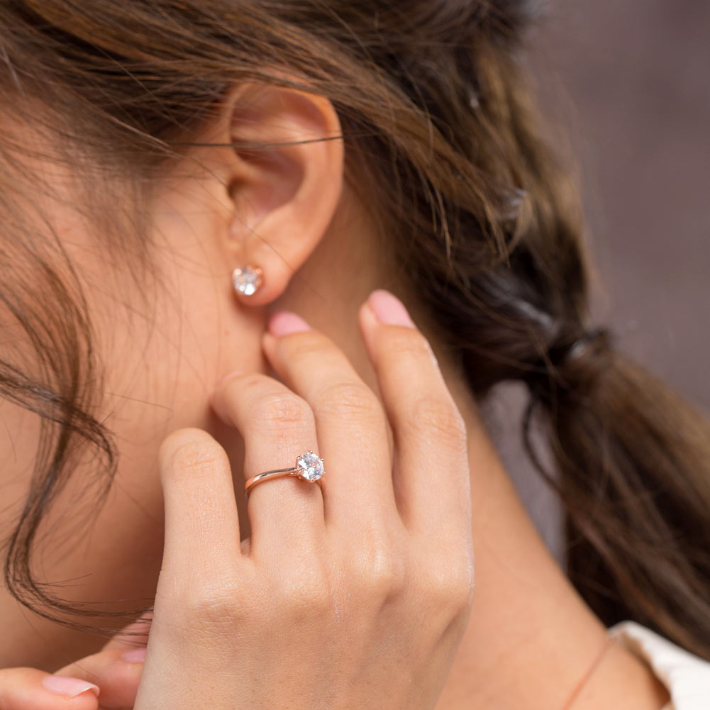 The Roselle Set - rose gold ring alternate view
