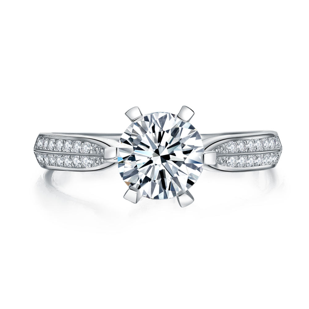 Engagement Crown Ring 925 Sterling Silver 1 Ct Simulated Diamond