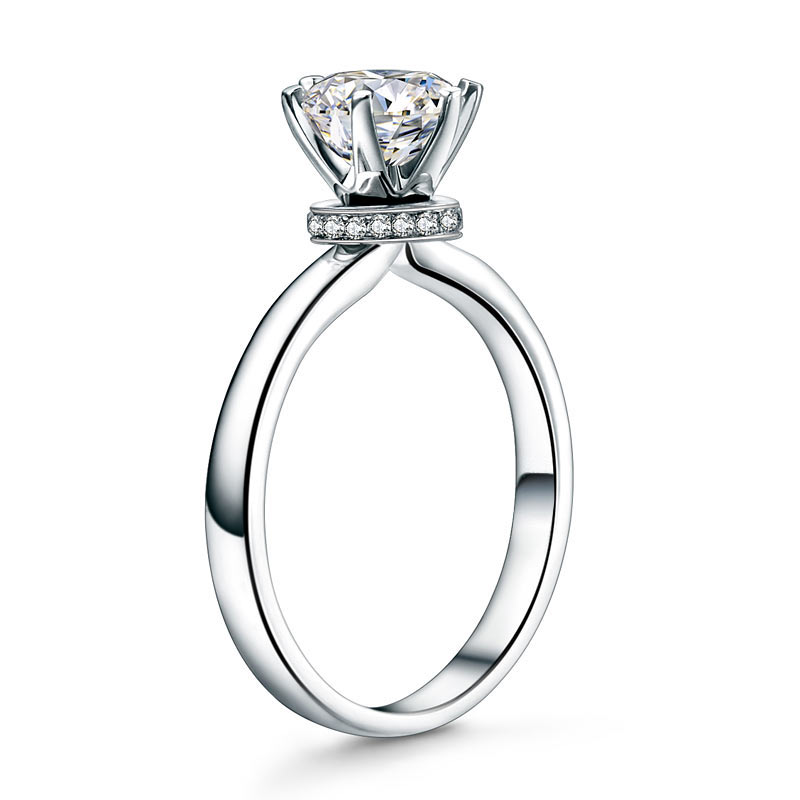 1 Carat Moissanite Diamond 6 Claws Engagement 925 Sterling Silver Ring