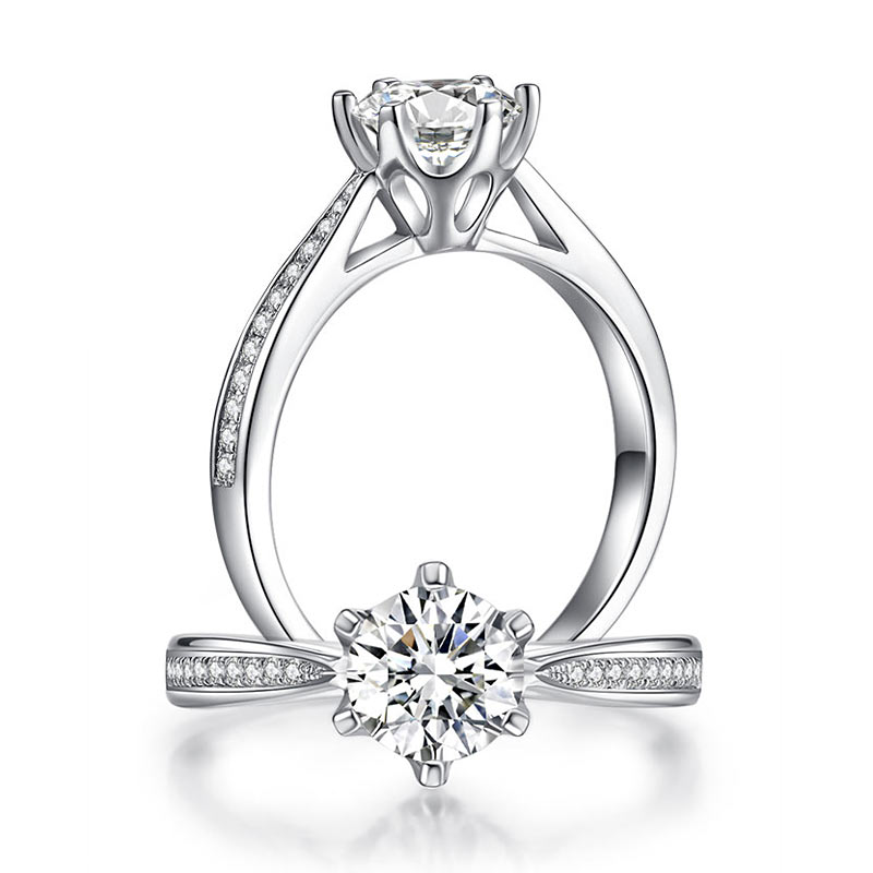 1 Carat Moissanite Diamond Ring Engagement 925 Sterling Silver | SelinJewels