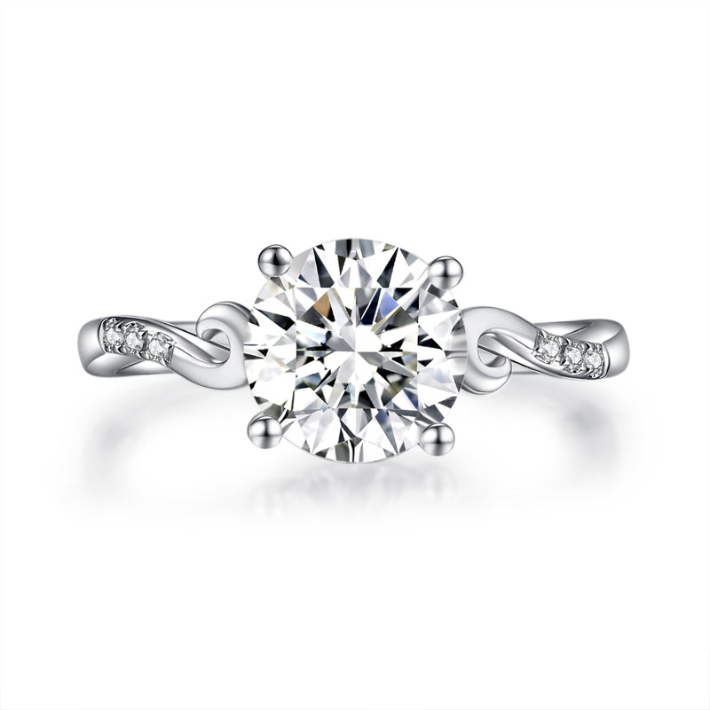 2 Carat Moissanite Diamond Wedding Engagement Ring 925 Sterling Silver