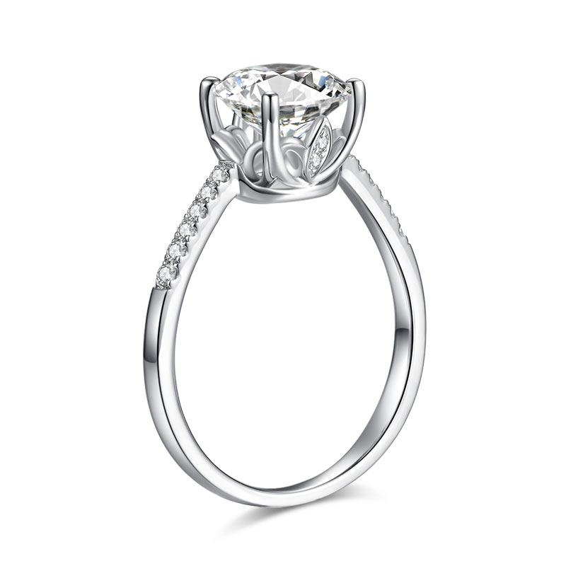 2 Carat Moissanite Diamond Engagement Ring 925 Sterling Silver