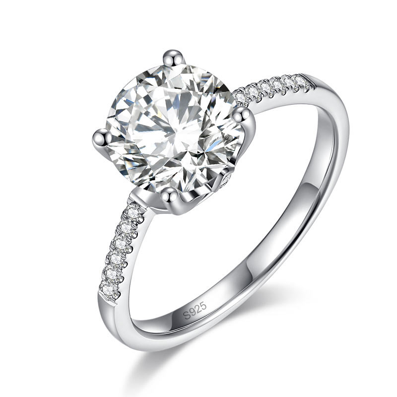 2 Carat Moissanite Diamond Engagement Ring 925 Sterling Silver