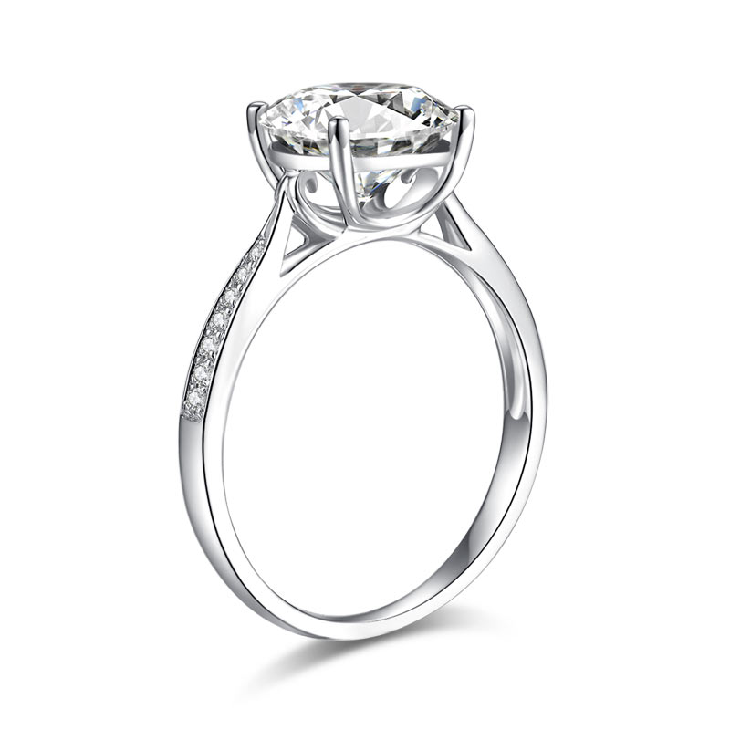 3 Carat Moissanite Diamond Luxury Ring Engagement 925 Sterling Silver