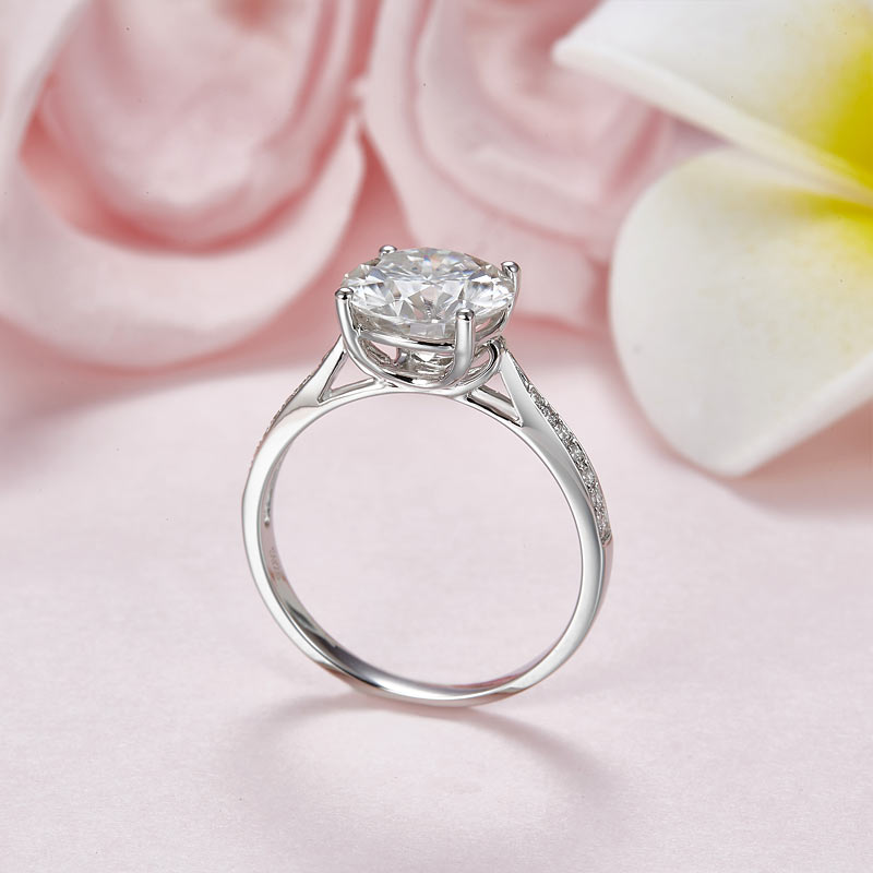 3 Carat Moissanite Diamond Luxury Ring Engagement 925 Sterling Silver