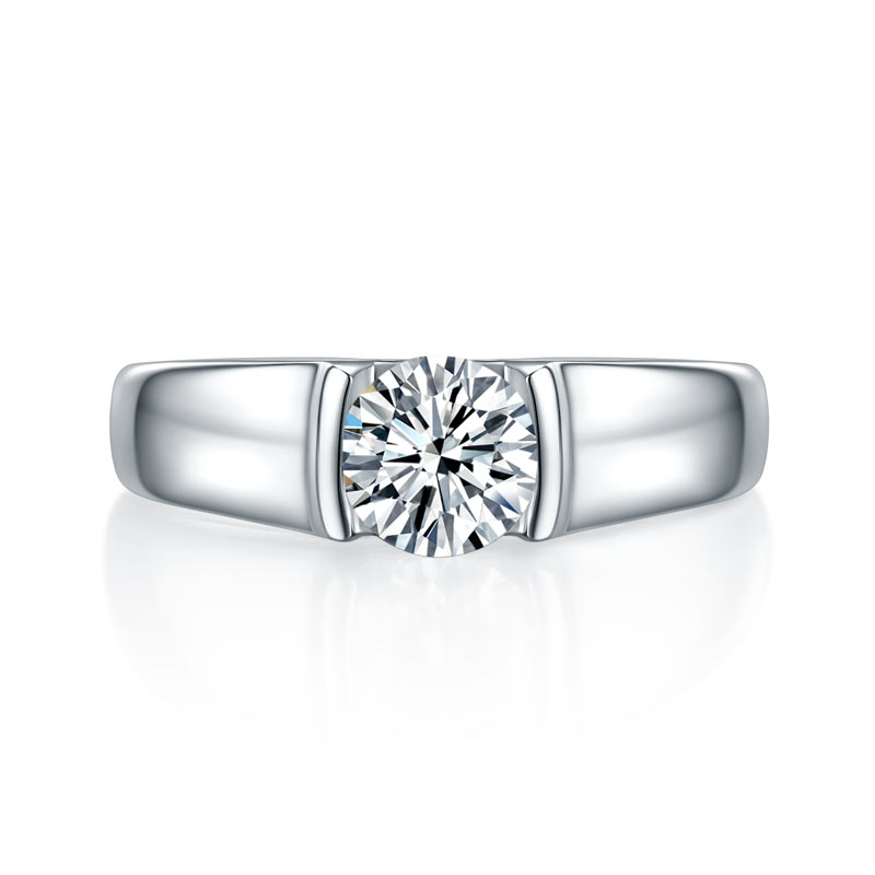 Men's Ring Moissanite Diamond 1 Carat Engagement 925 Sterling Silver