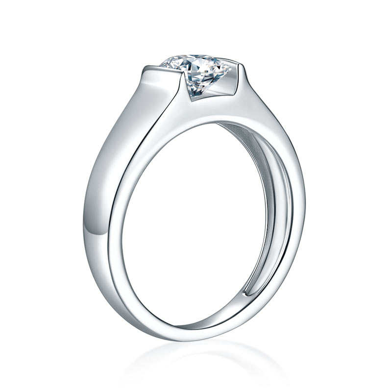 Men's Ring Moissanite Diamond 1 Carat Engagement 925 Sterling Silver