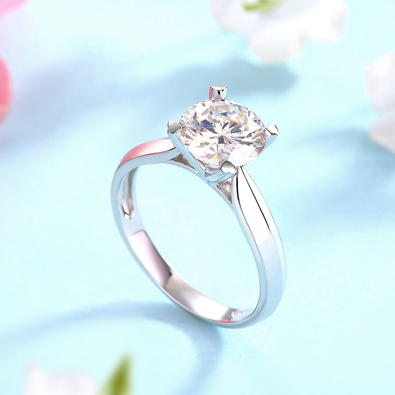 1.5 Carat Moissanite Diamond Heart Shape Ring - View 3 | SelinJewels