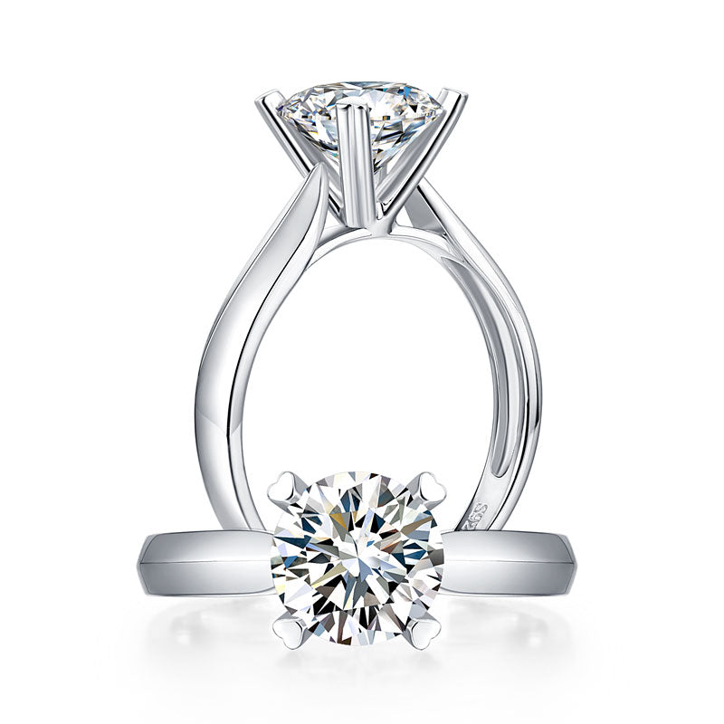 1.5 Carat Moissanite Diamond Ring Heart Shape Prong 925 Sterling Silver | SelinJewels