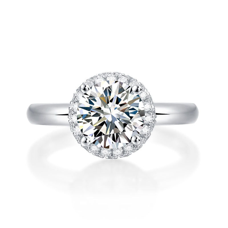 1.5 Carat Moissanite Diamond Halo Ring - View 5 | SelinJewels