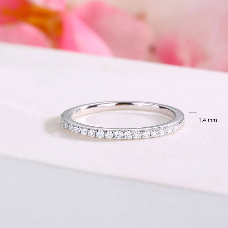 Moissanite Diamond Wedding Band Half Eternity - View 6 | SelinJewels