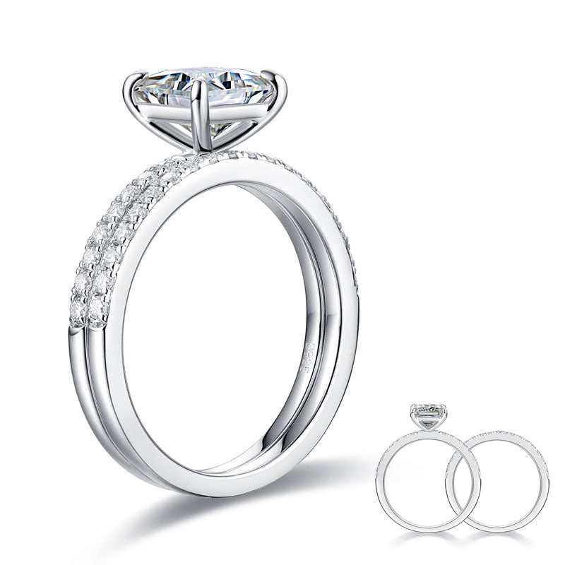 Princess cut moissanite ring MFR8365