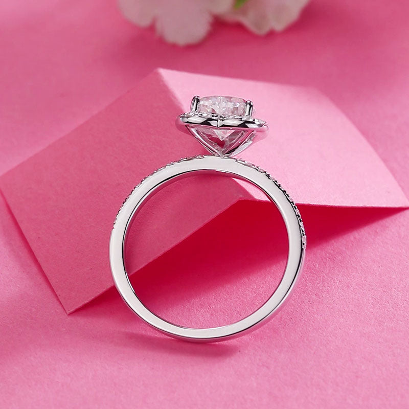 1 Carat Heart Moissanite Diamond Ring Set - View 8 | SelinJewels