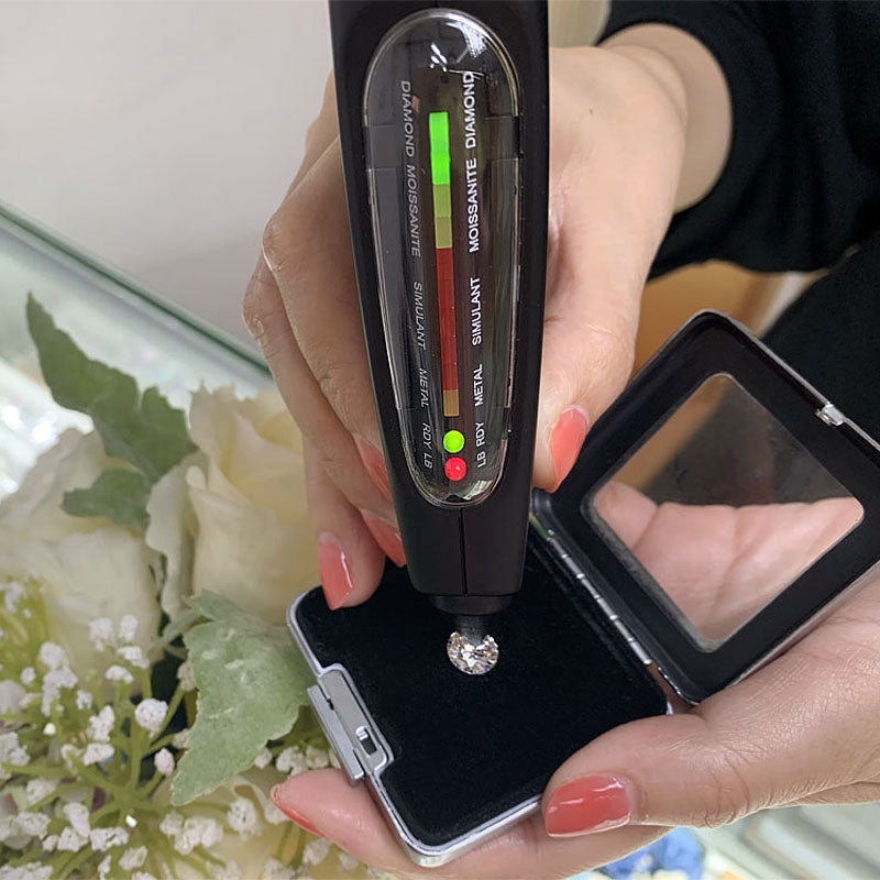 The Astoria Set - moissanite presentation and test view