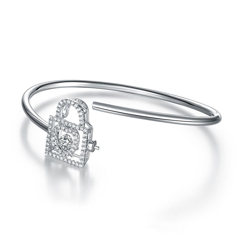 The Devotion Set - heart lock bangle side view