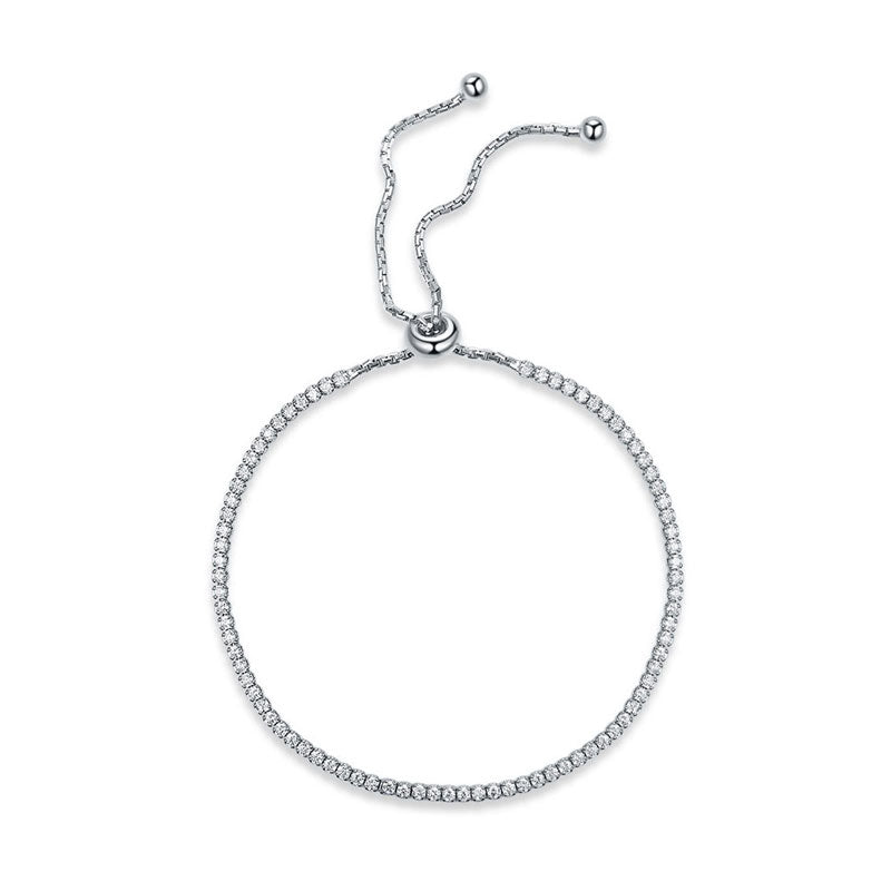 Solid 925 Sterling Silver Bracelet Adjustable Fashion Birthday Bridesmaid Gift | SelinJewels