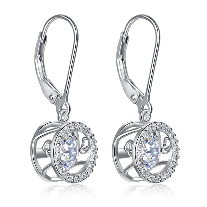 Dancing Stone Dangle Drop Earrings 925 Sterling Silver Wedding Gift - View 5 | SelinJewels