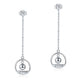 Solid 925 Sterling Silver Long Drop Dangle Love Earrings