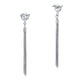 Solid 925 Sterling Silver Earrings Dangle Drop Fox Simple Elegant