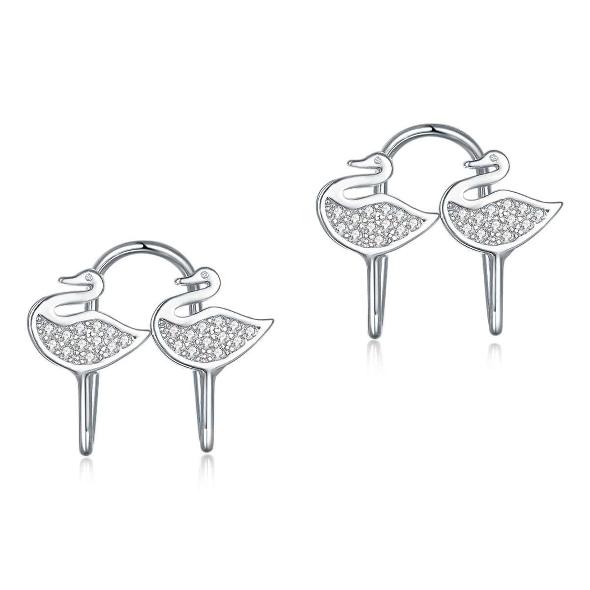 Swan clip-on earrings XFE8166