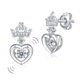 Dancing Stone Dangle Crown Earrings 925 Sterling Silver