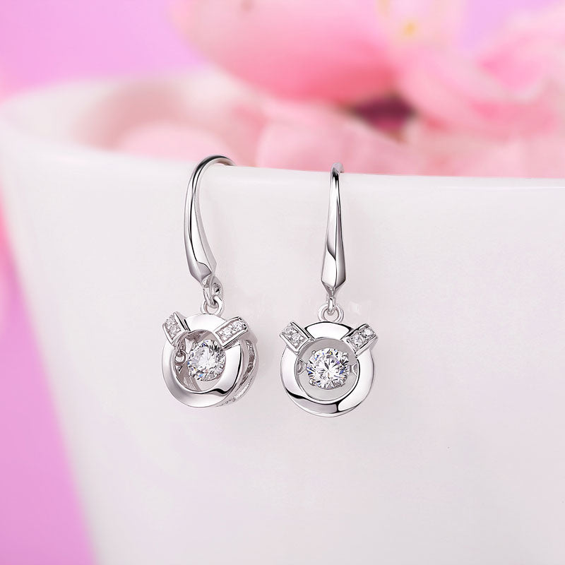 Dancing Stone Earrings Dangle Hook - View 2 | SelinJewels