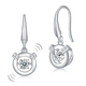 Dancing Stone Earrings Dangle Hook 925 Sterling Silver