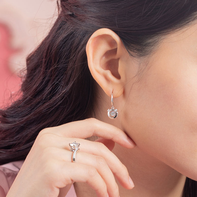 Dancing Stone Earrings Dangle Hook - View 3 | SelinJewels