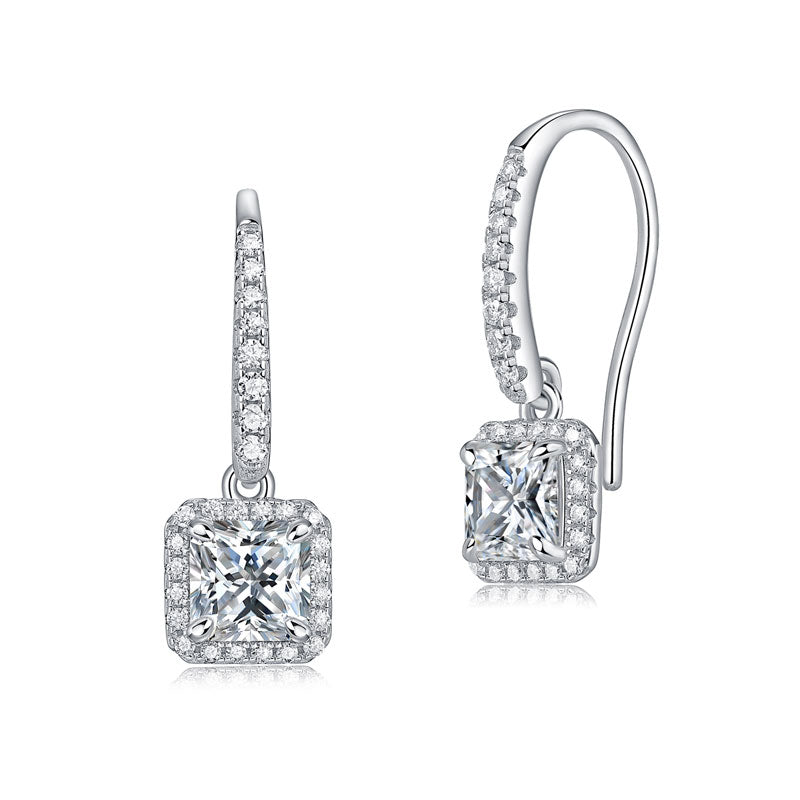 Princess cut moissanite earrings MFE8205