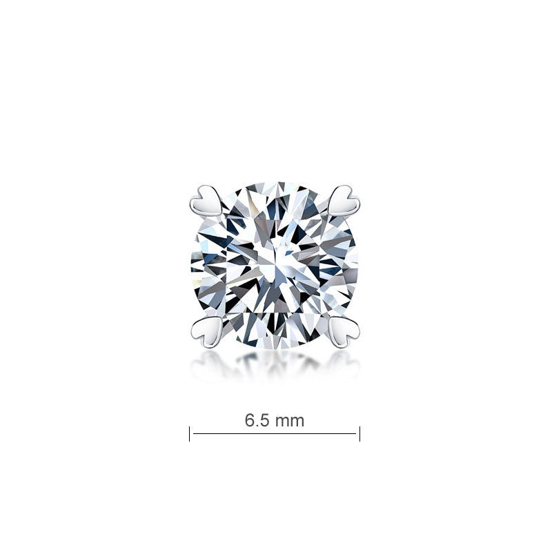 The Amorette Set - heart moissanite earrings detail view
