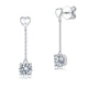 1 Carat Moissanite Diamond Dangle Earrings 925 Sterling Silver