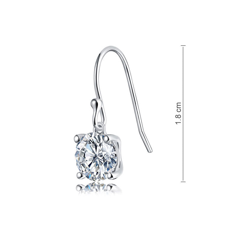 1ct Moissanite Hook Drop Earrings Silver - Wear View | SelinJewels